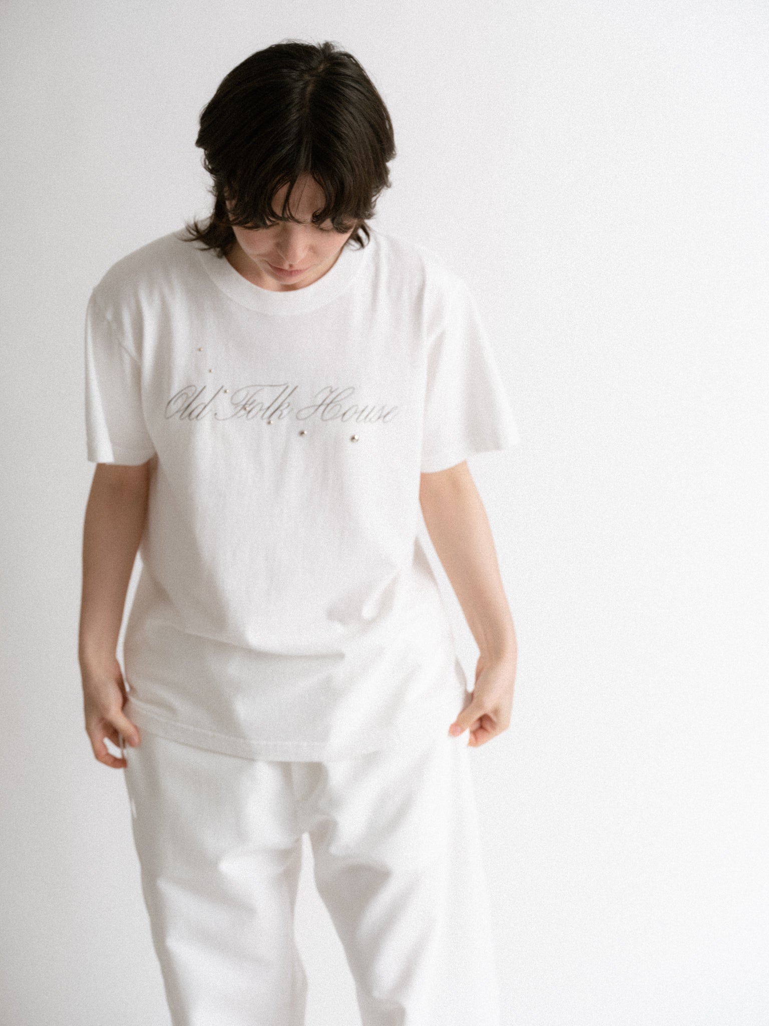 トップス OLD FOLK HOUSE Script T-shirt White Script T-shirt White - OLD FOLK HOUSE Official Website