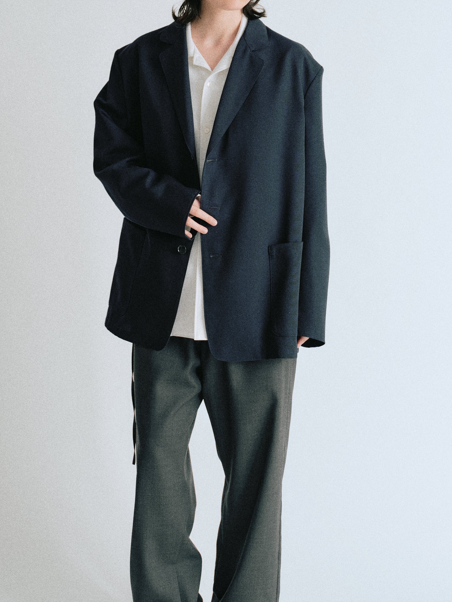 Wool Gabardine Tailored Jacket - OLD FOLK HOUSE Official Website