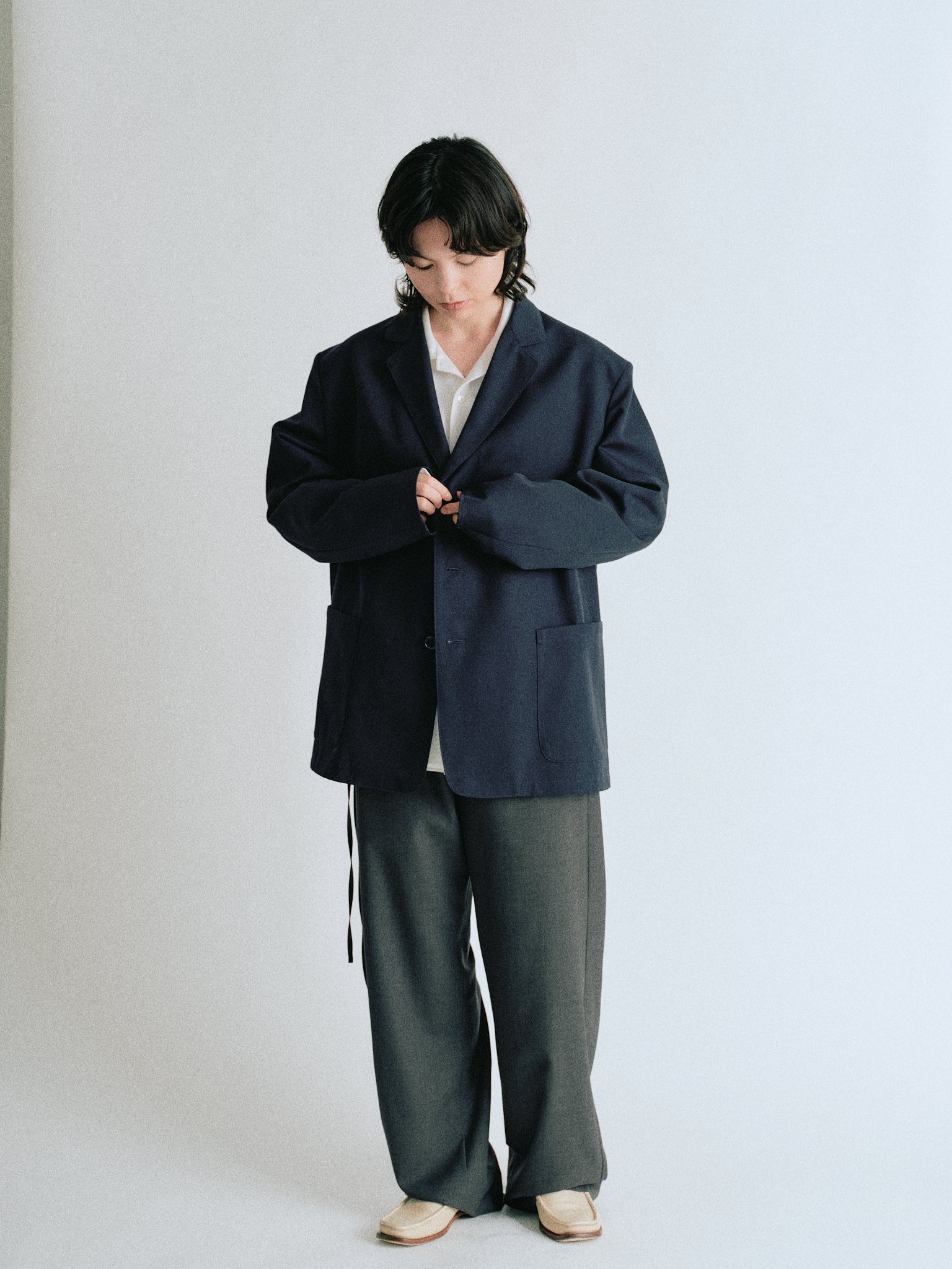 Wool Gabardine Tailored Jacket - OLD FOLK HOUSE Official Website