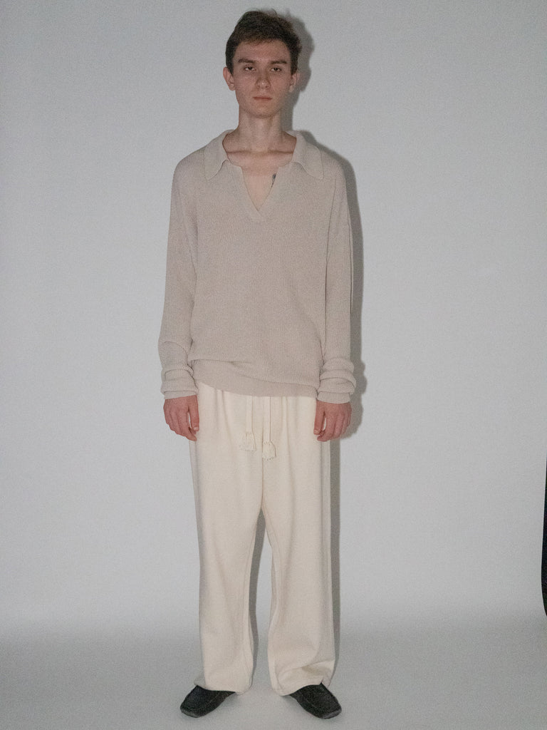 OLD FOLK HOUSE ホワイト リラックスフィット デニムパンツ