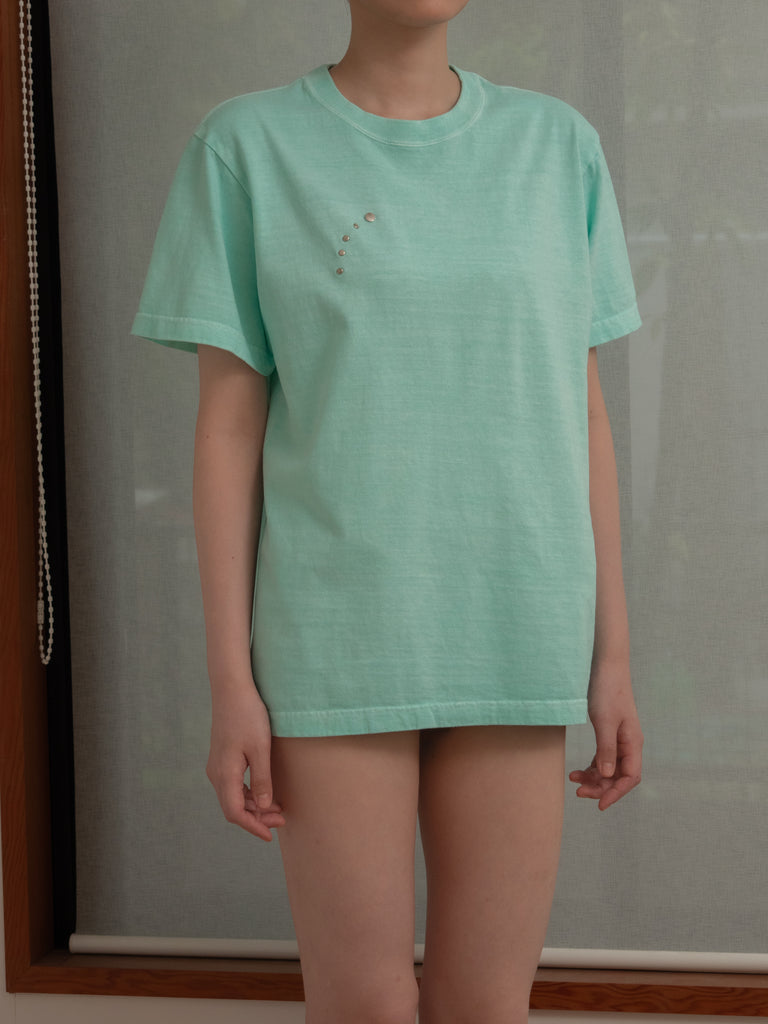 OLD FOLK HOUSE グリーン スタッズ Tシャツ