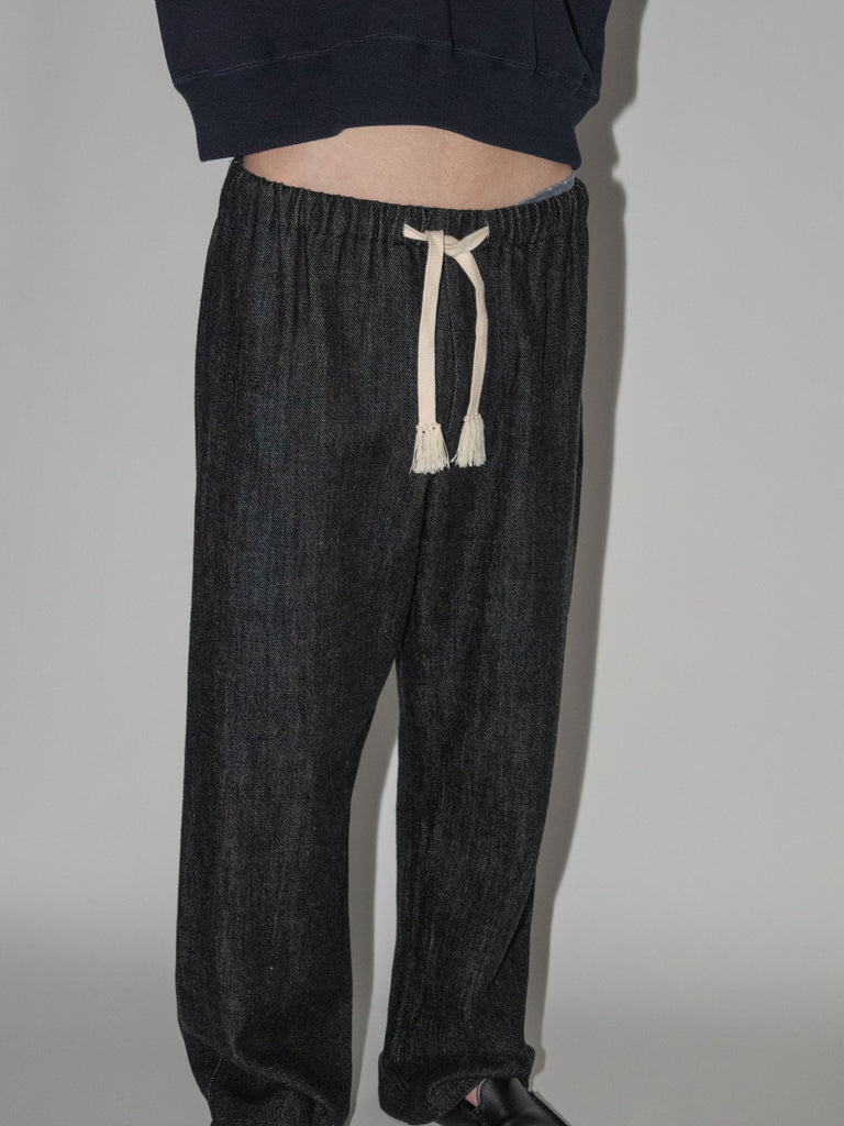 OLD FOLK HOUSE ブラック リラックスフィット デニムパンツ