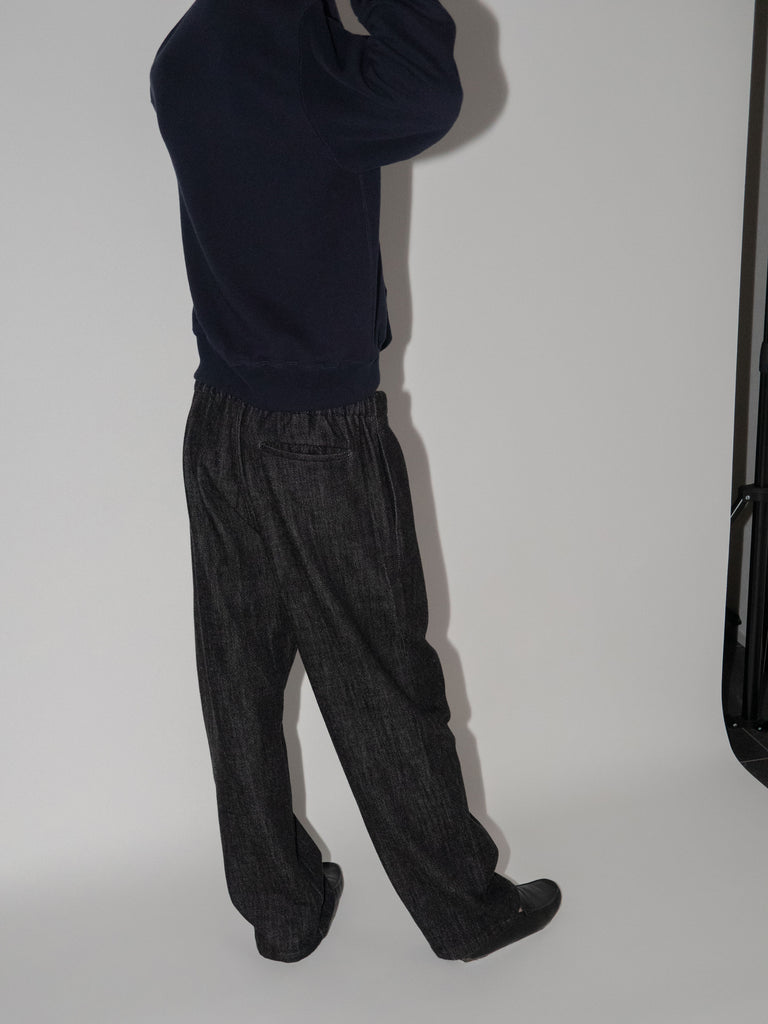 OLD FOLK HOUSE ブラック リラックスフィット デニムパンツ