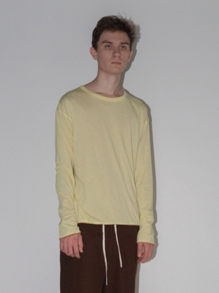 OLD FOLK HOUSE イエロー オレンジ リバーシブル 長袖 Tシャツ