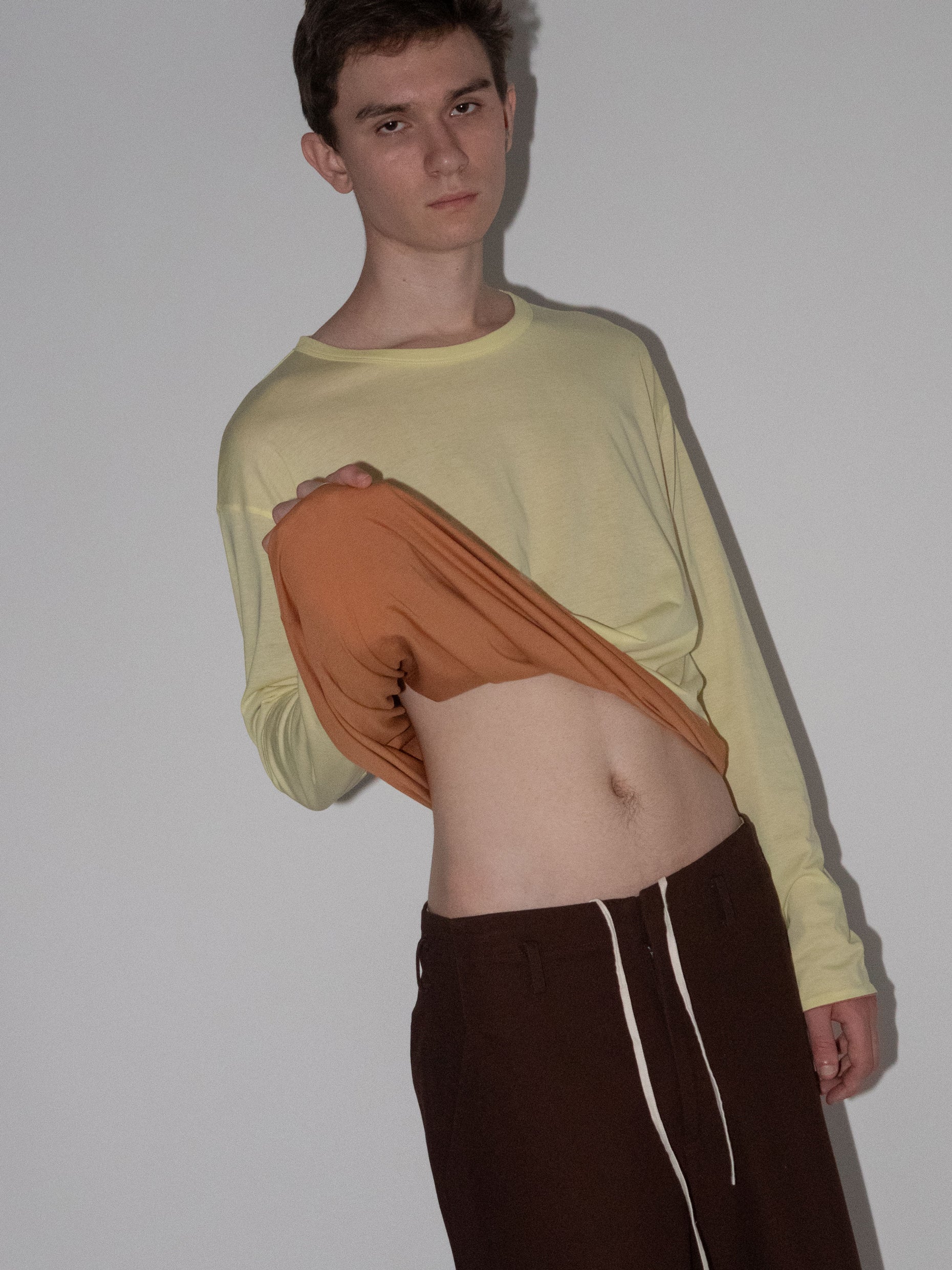 トップス OLD FOLK HOUSE 24ss No.07 Reversible Long-Sleeve Lemon Yellow & Clay Brown – OLD FOLK HOUSE