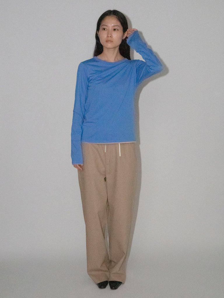 OLD FOLK HOUSE ブルー ピンク リバーシブル 長袖 Tシャツ