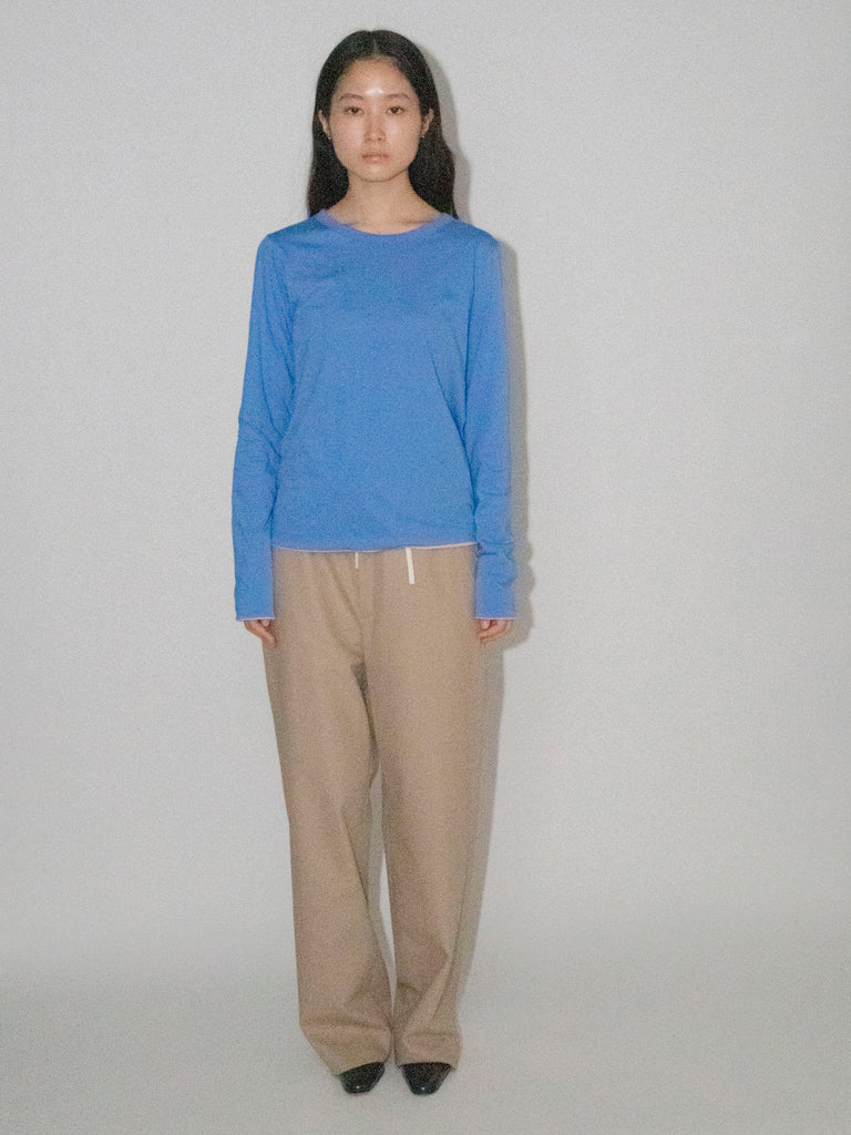 OLD FOLK HOUSE ブルー ピンク リバーシブル 長袖 Tシャツ