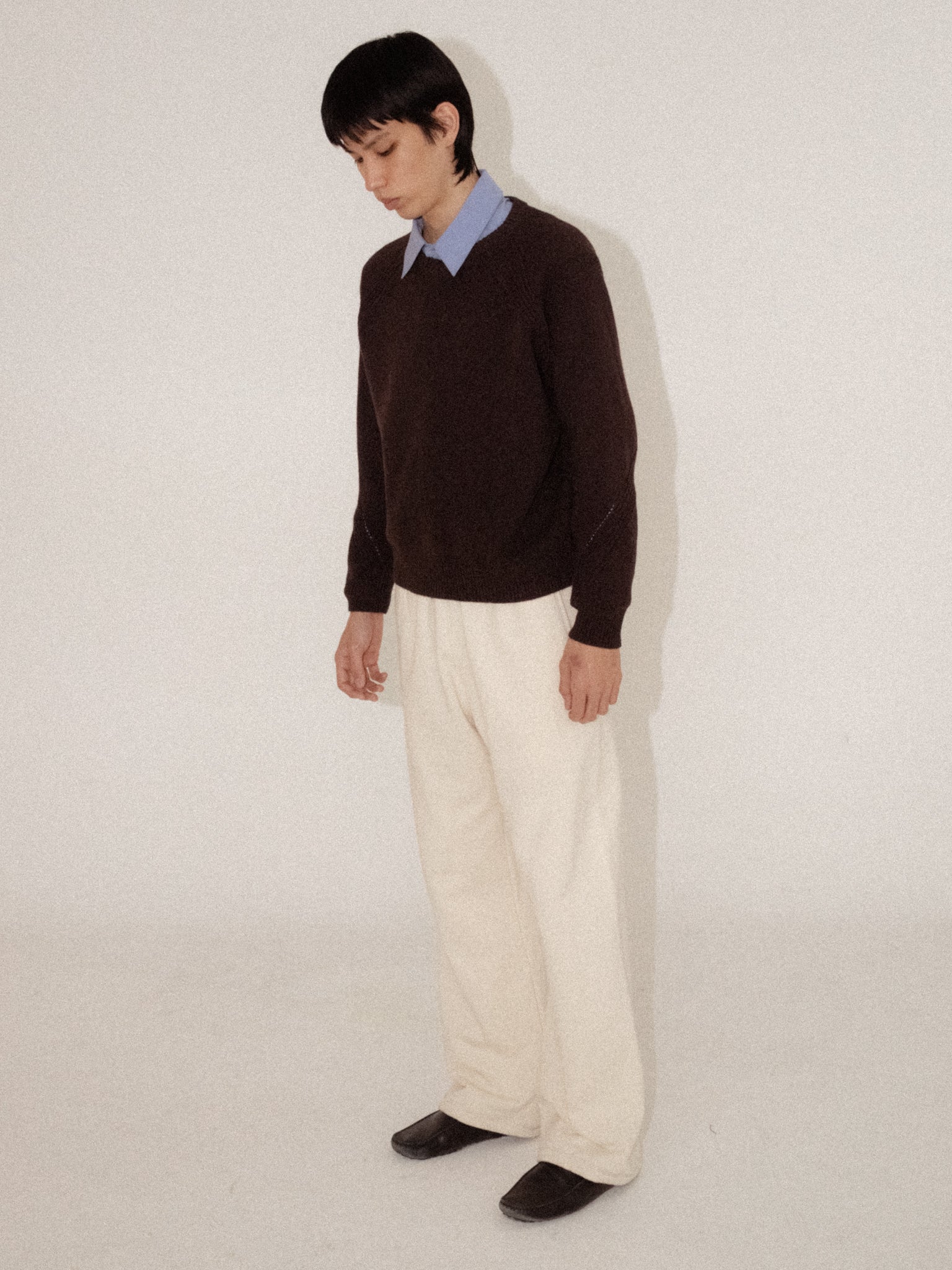 トップス OLD FOLK HOUSE V-neck Sweater DARK BROWN V-neck Sweater Dark Brown - OLD FOLK HOUSE Official Website