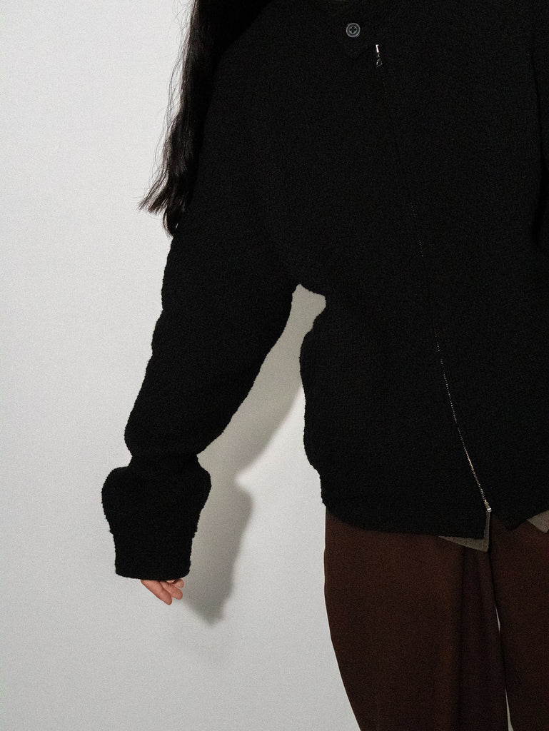 OLD FOLK HOUSE ブラック リラックスフィット ブルゾン ジャケット