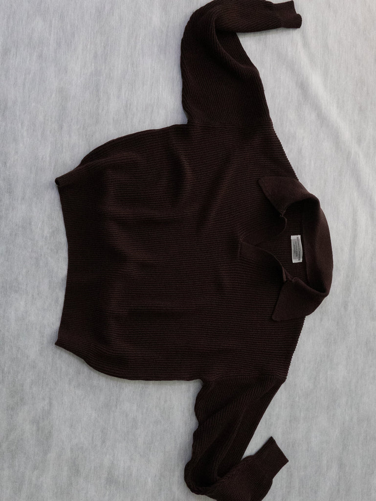 OLD FOLK HOUSE ブラウン リラックスフィット スキッパー ニット