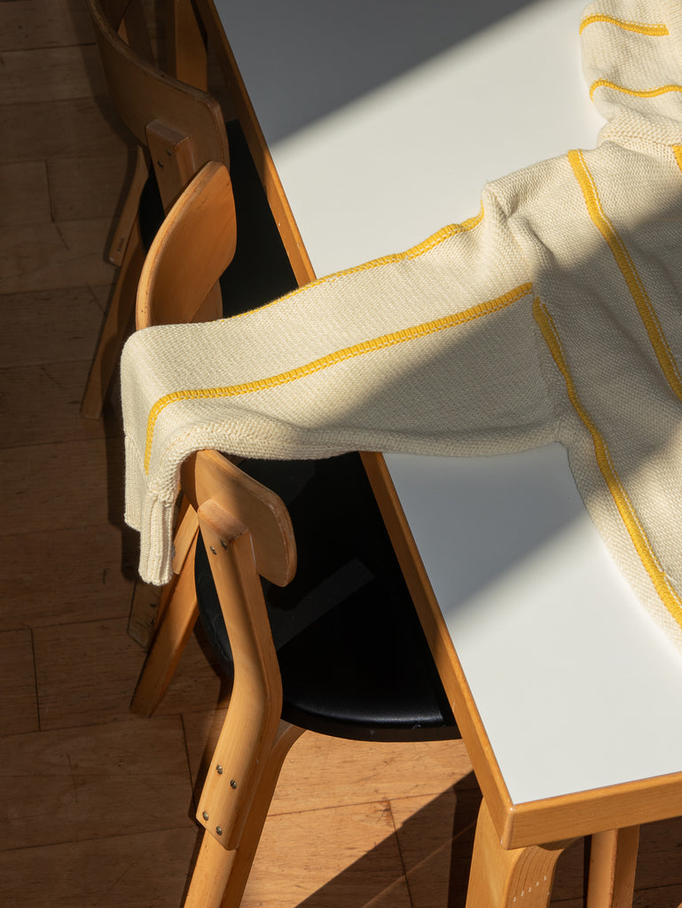 OLD FOLK HOUSE イエロー ホワイト リラックスフィット ニット パーカー