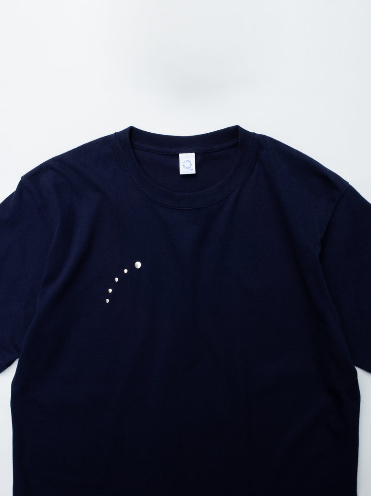 OLD FOLK HOUSE ネイビー スタッズ リラックスフィット Tシャツ